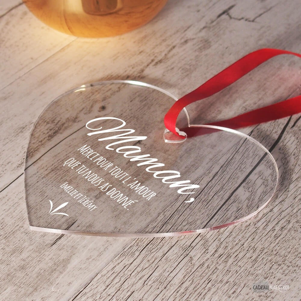 Coeur Maman À Personnaliser - Cœur Gravé