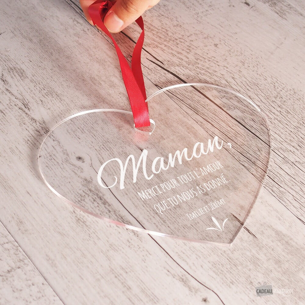 Coeur Maman À Personnaliser - Cœur Gravé CadoMaestro