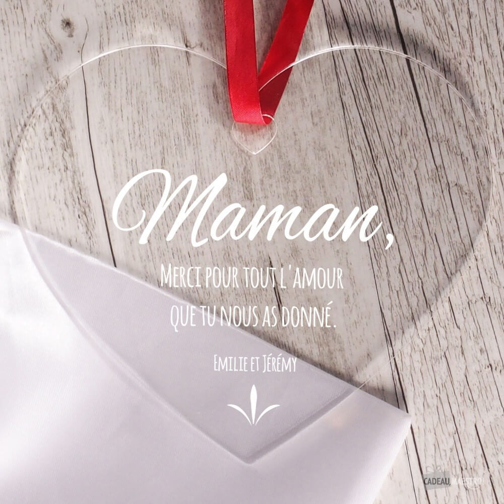 Coeur Maman À Personnaliser - Cœur Gravé CadoMaestro
