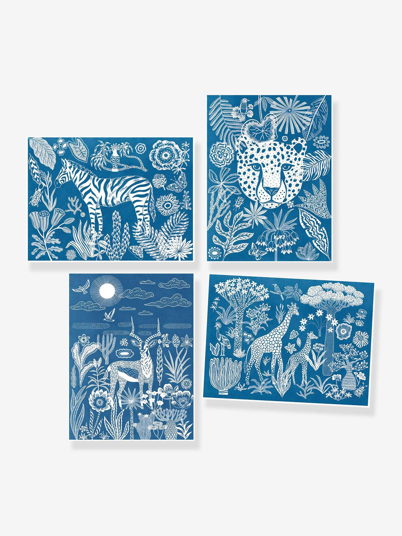 Cyanotype savane nocturne - multicolore