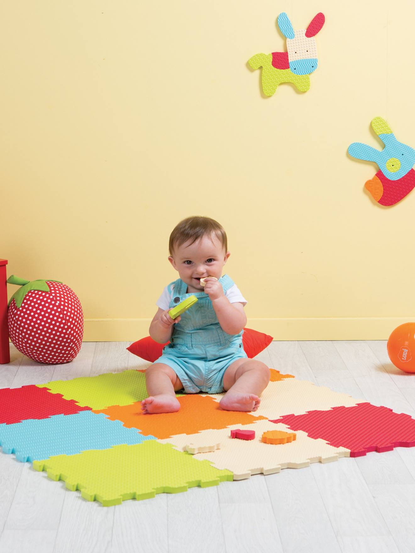 Dalles en mousse touch - uni - multicolore