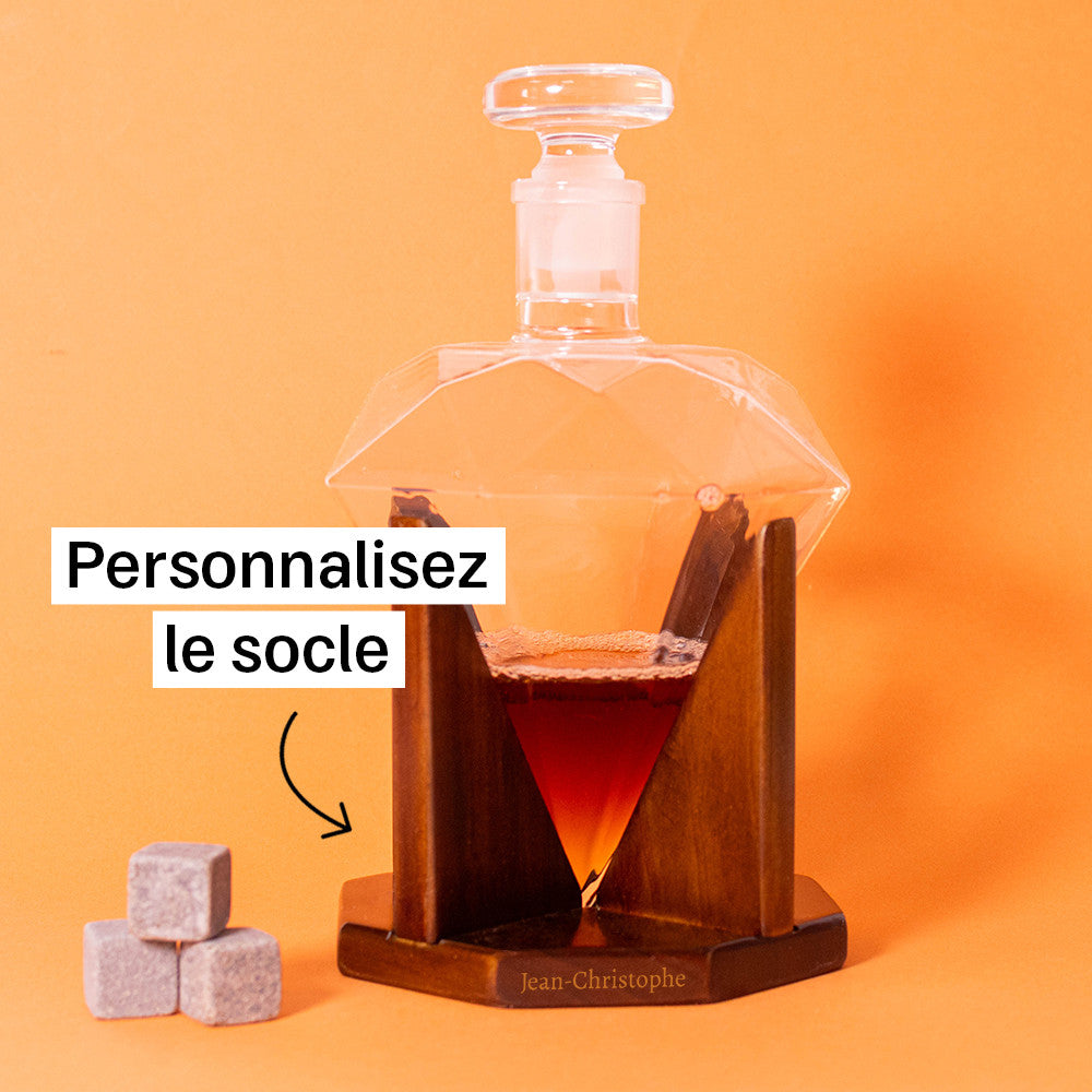 Décanteur Diamant 1000ml Prénom à Personnaliser - Carafe Vin Originale
