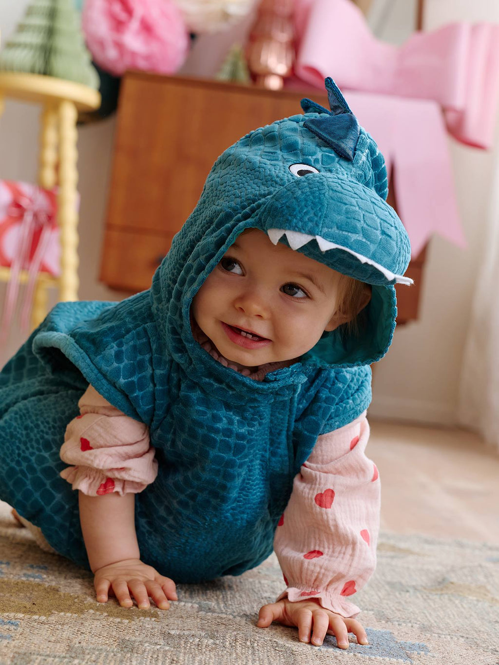 Déguisement bébé dinosaure vert