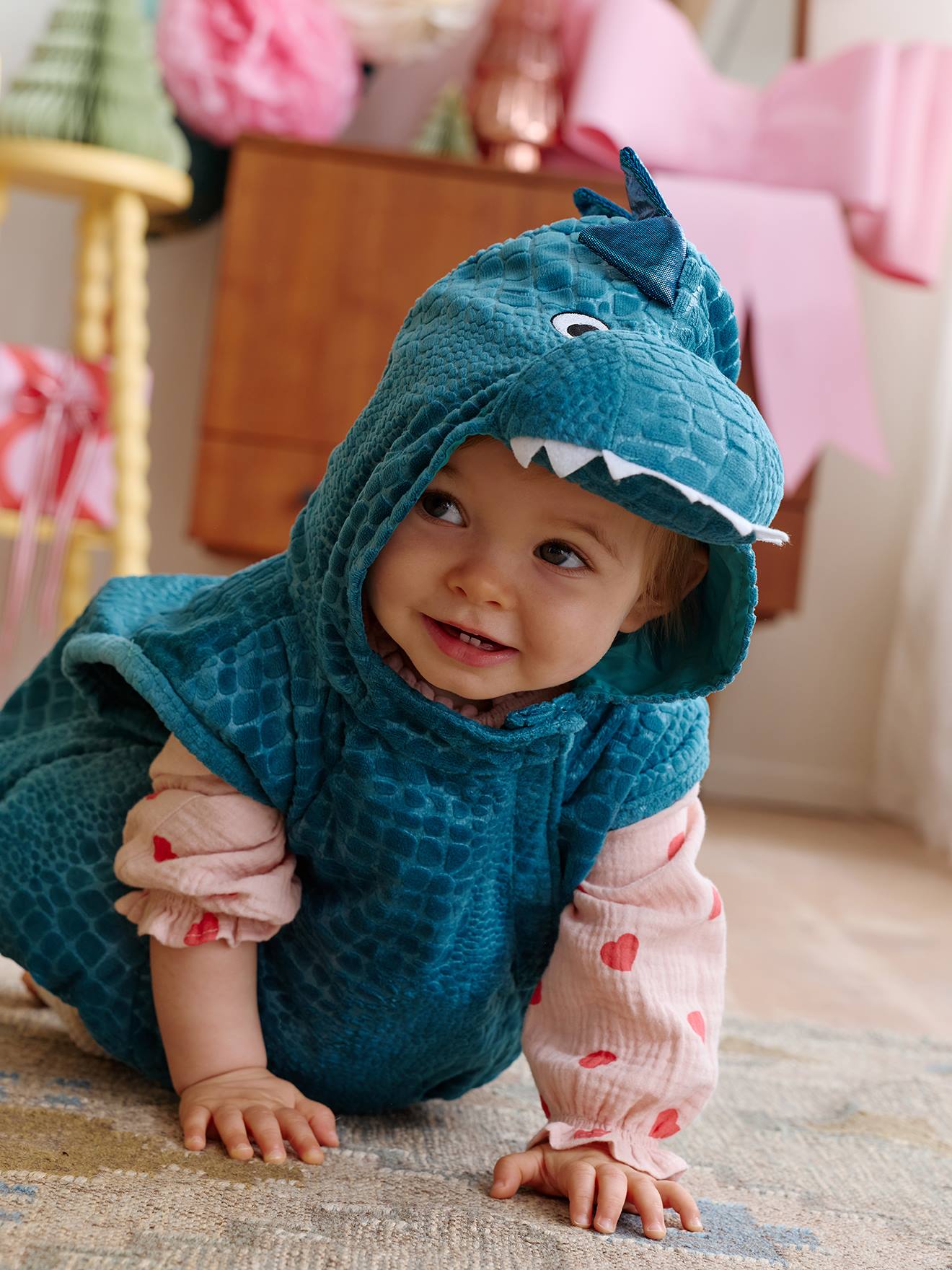 Déguisement bébé dinosaure vert