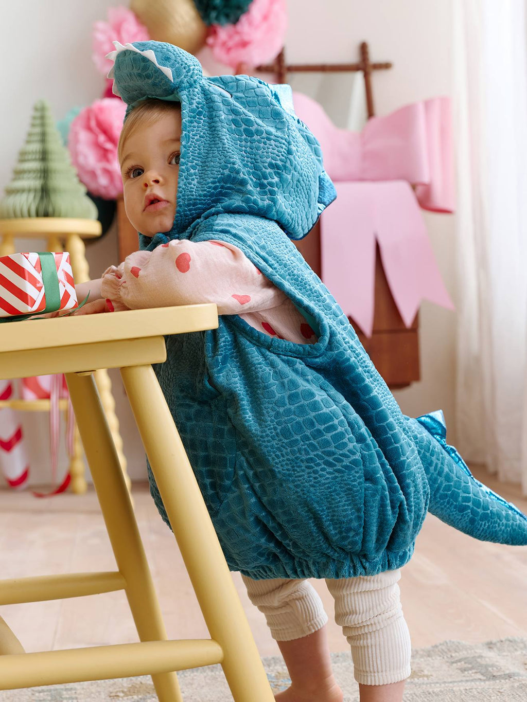 Déguisement bébé dinosaure vert