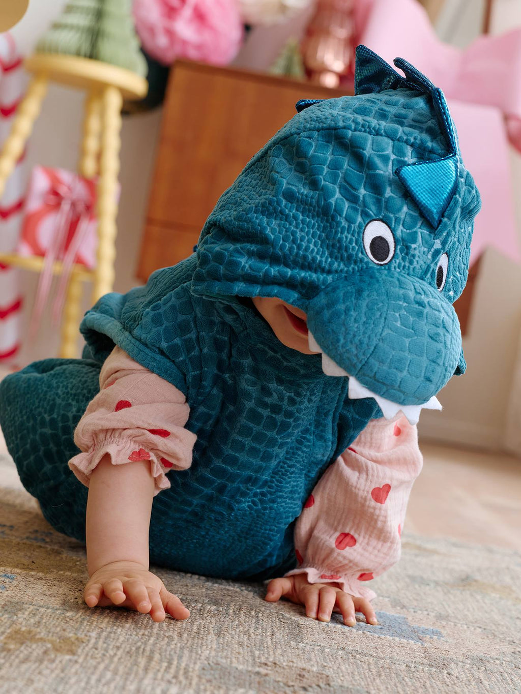 Déguisement bébé dinosaure vert