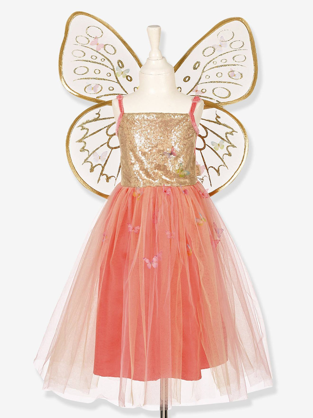 Déguisement joanna : robe + ailes corail