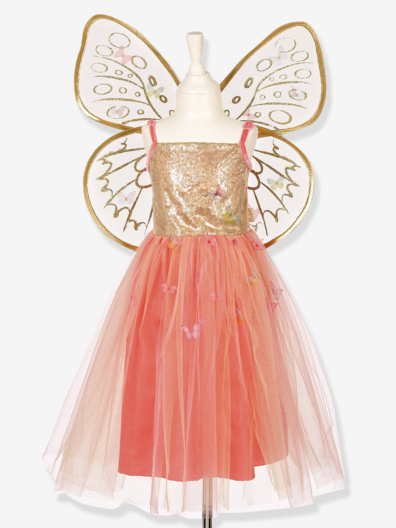 Déguisement joanna : robe + ailes corail
