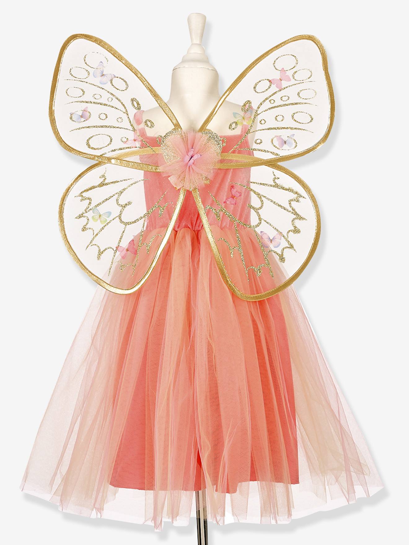 Déguisement joanna : robe + ailes corail