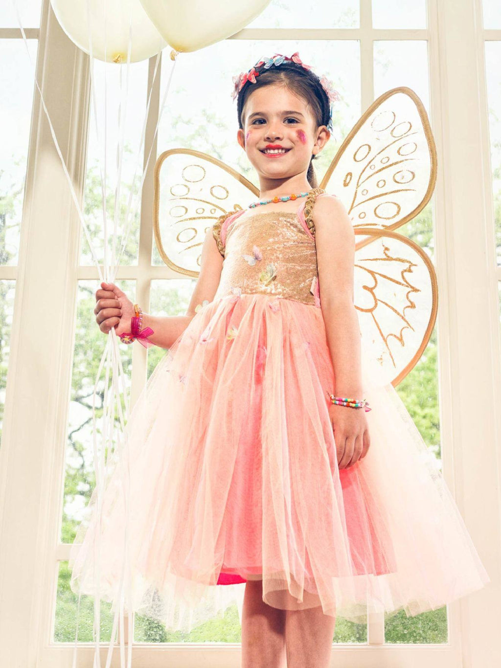 Déguisement joanna : robe + ailes corail
