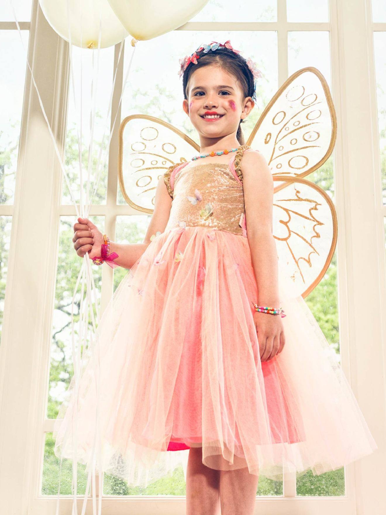 Déguisement joanna : robe + ailes corail