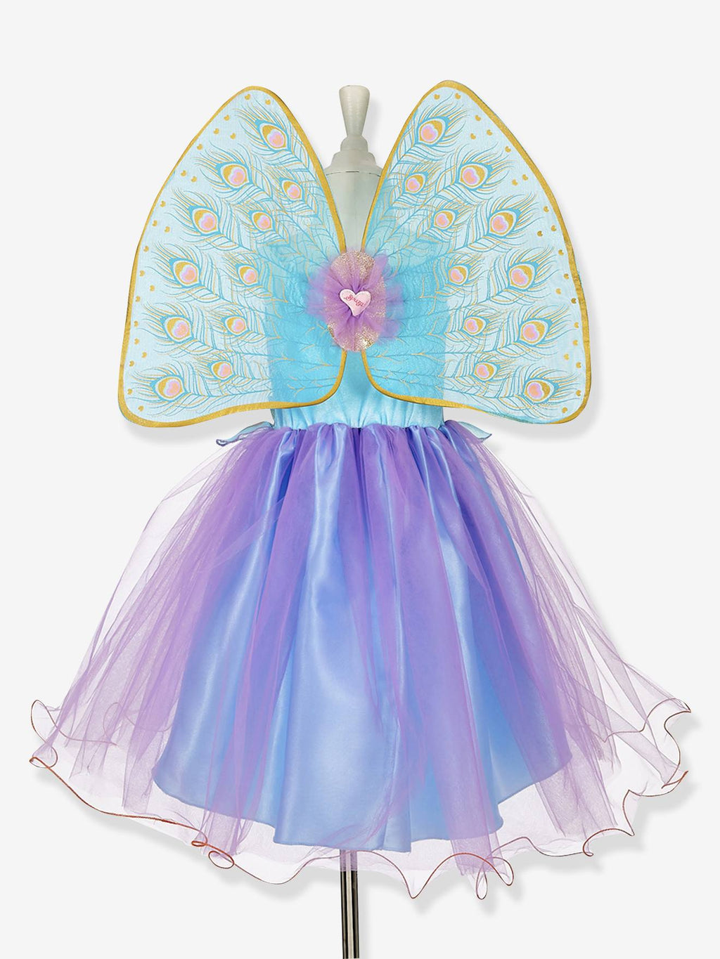 Déguisement tamara : robe + ailes de paon bleu