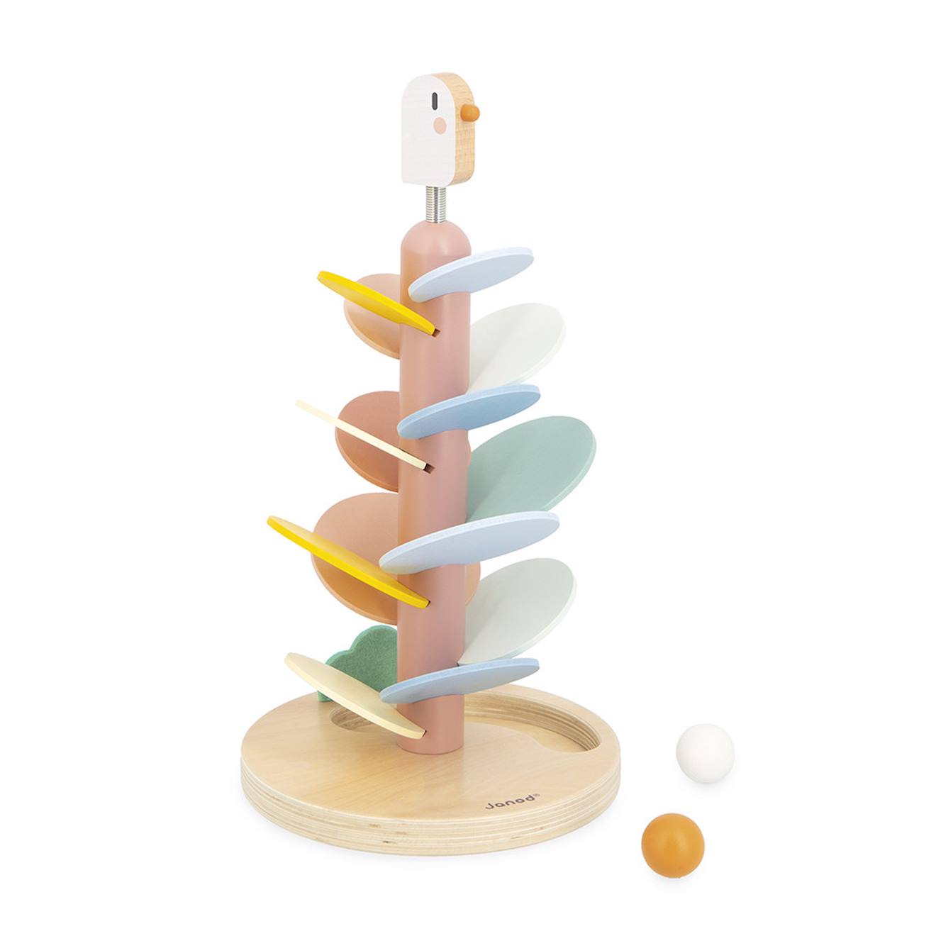 Descendeur en bois FSC oiseau multicolore