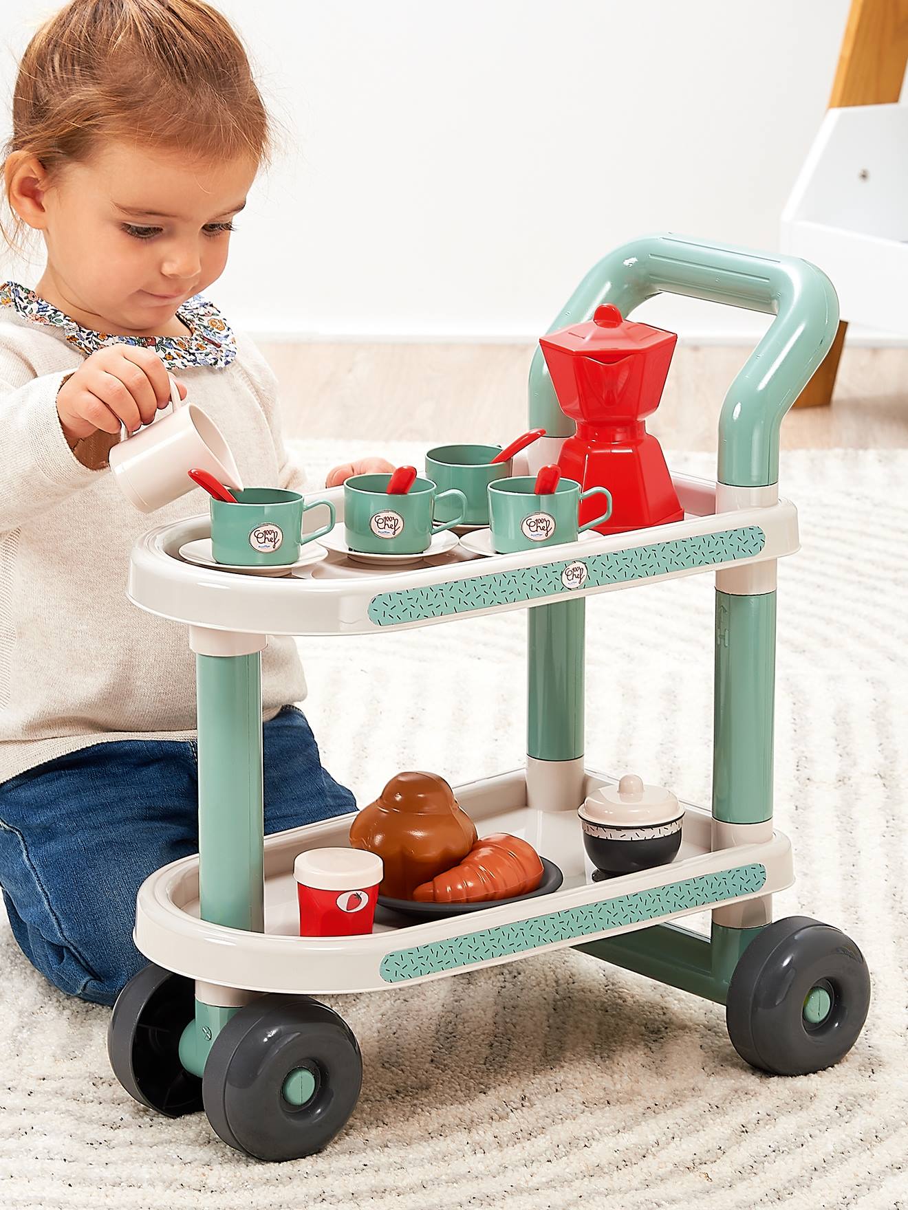 Desserte petit déjeuner multicolore