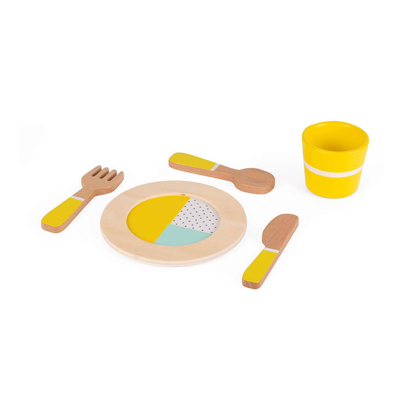Dinette en bois multicolore