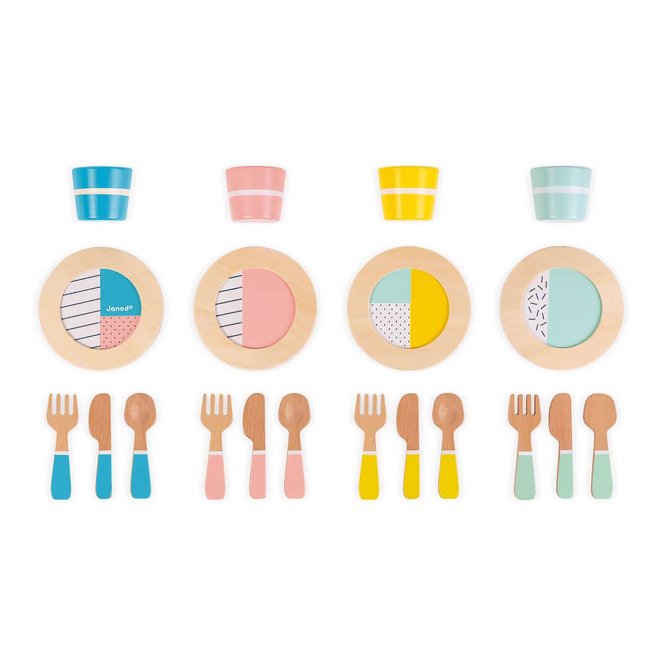 Dinette en bois multicolore