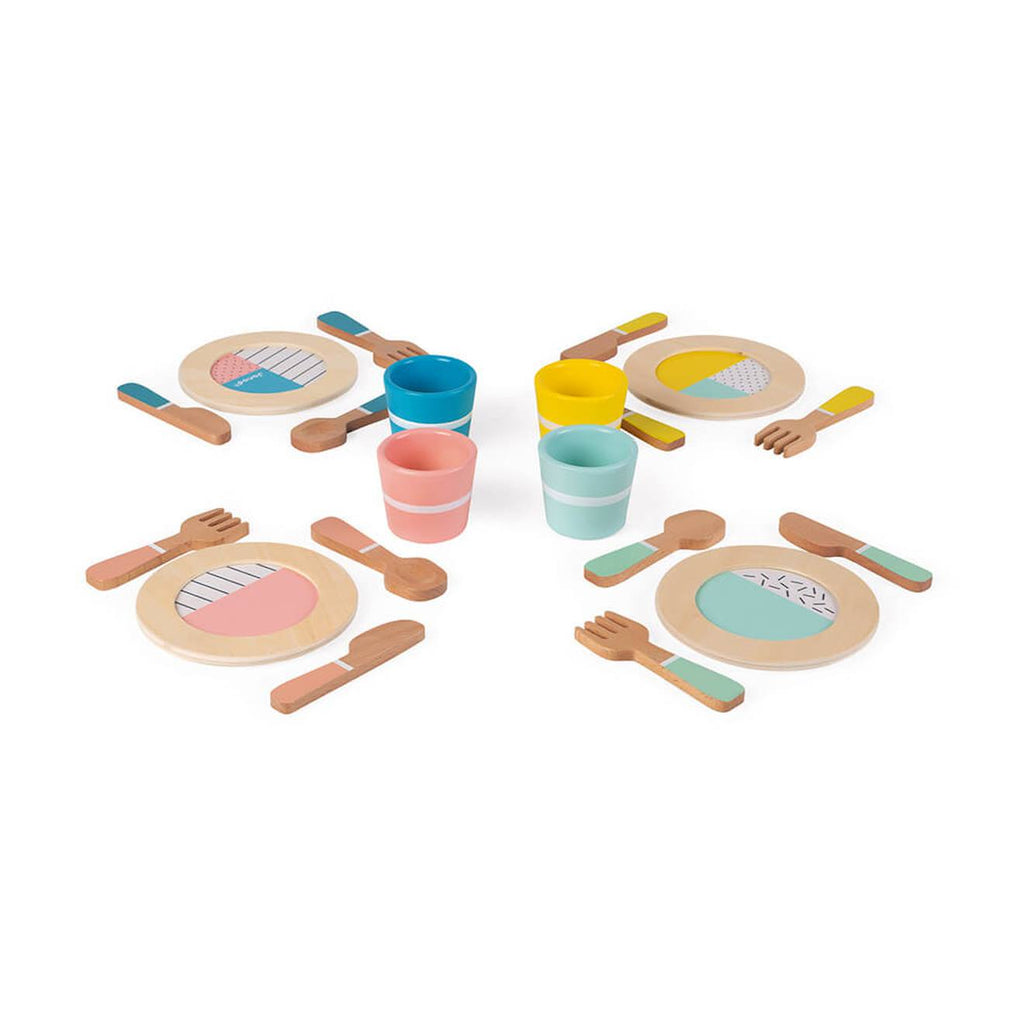 Dinette en bois multicolore