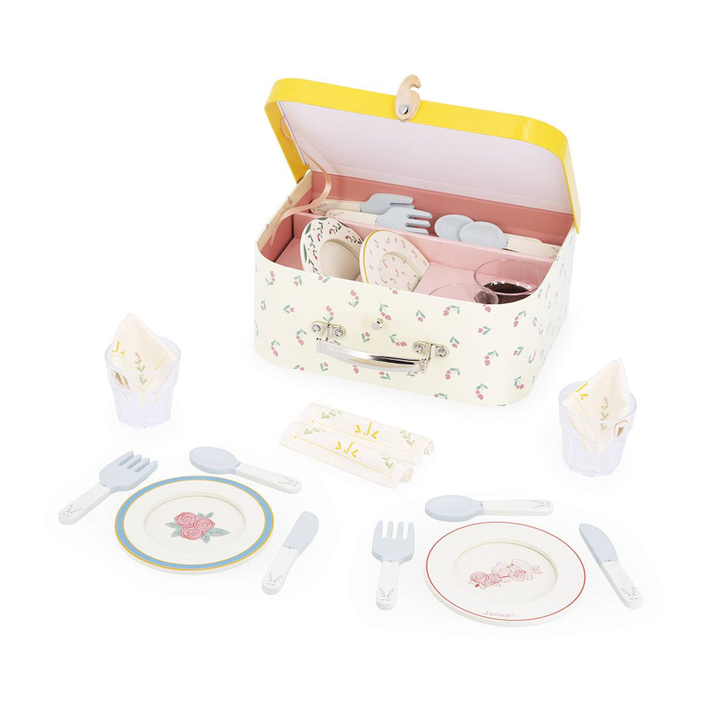 Dinette en valisette multicolore