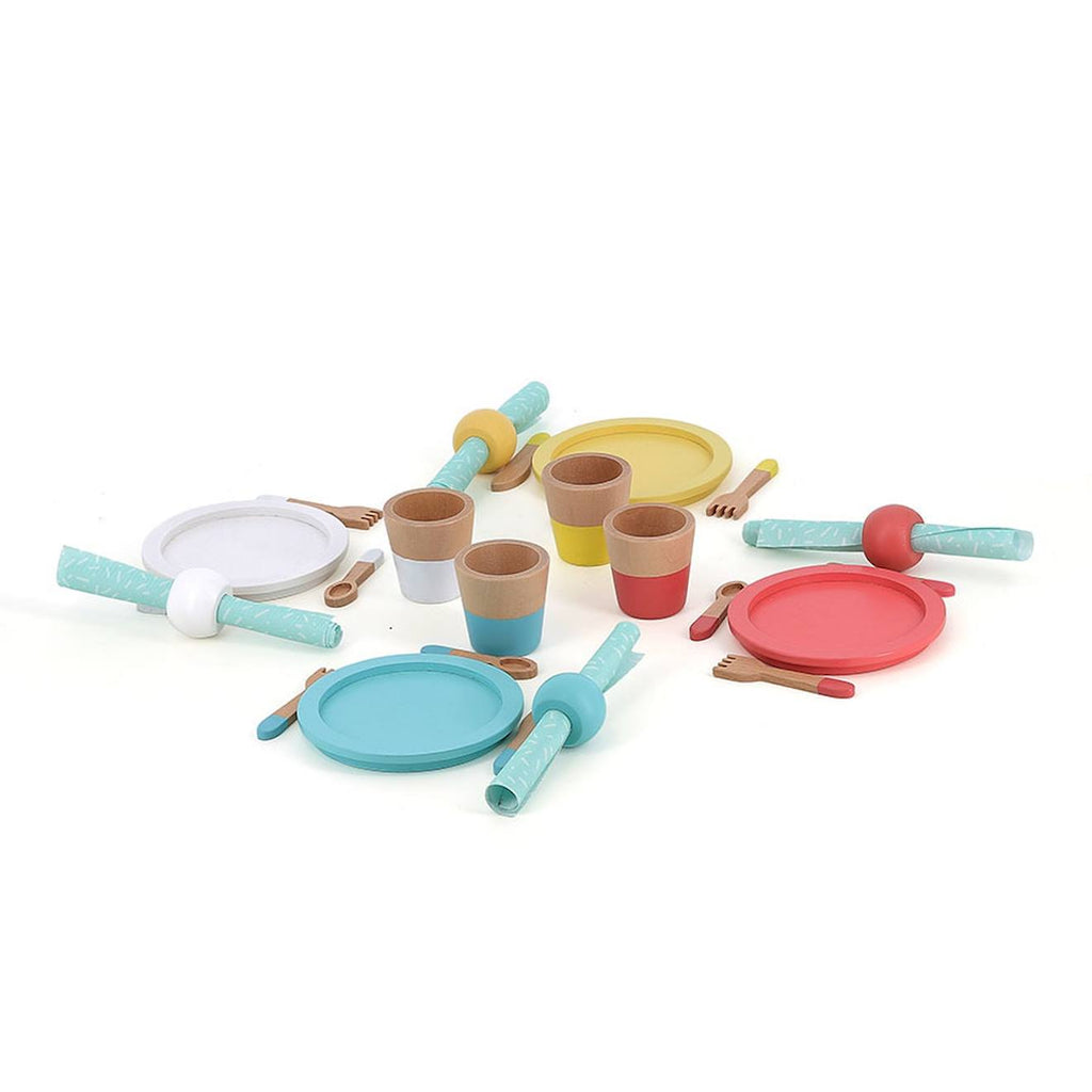 Dînette repas en bois beige