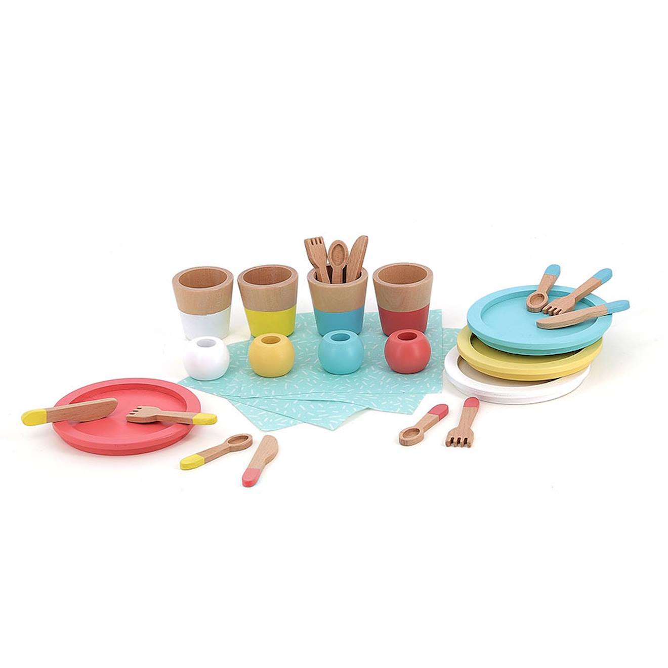 Dînette repas en bois beige