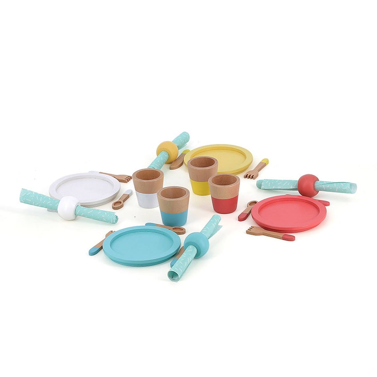 Dînette repas en bois beige