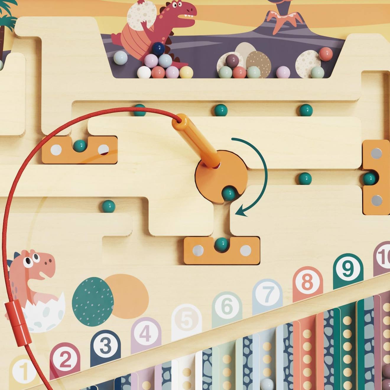 Dino oeufs labyrinthe montessori multicolore