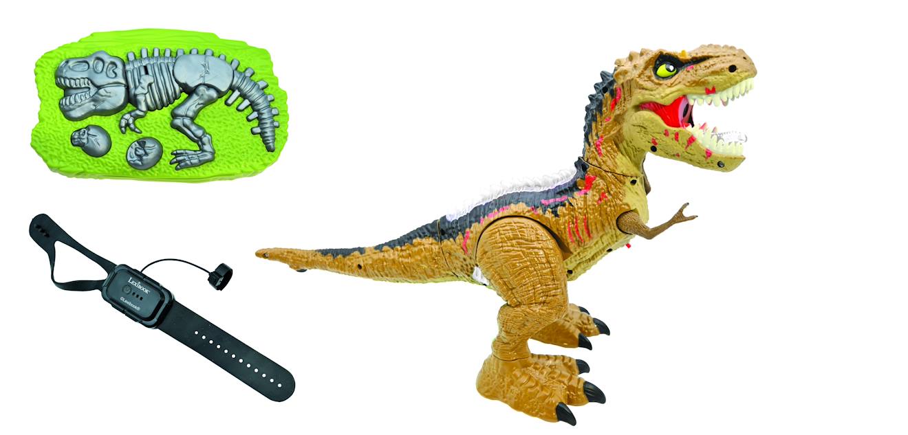 Dinosaure tirex télécommandé beige