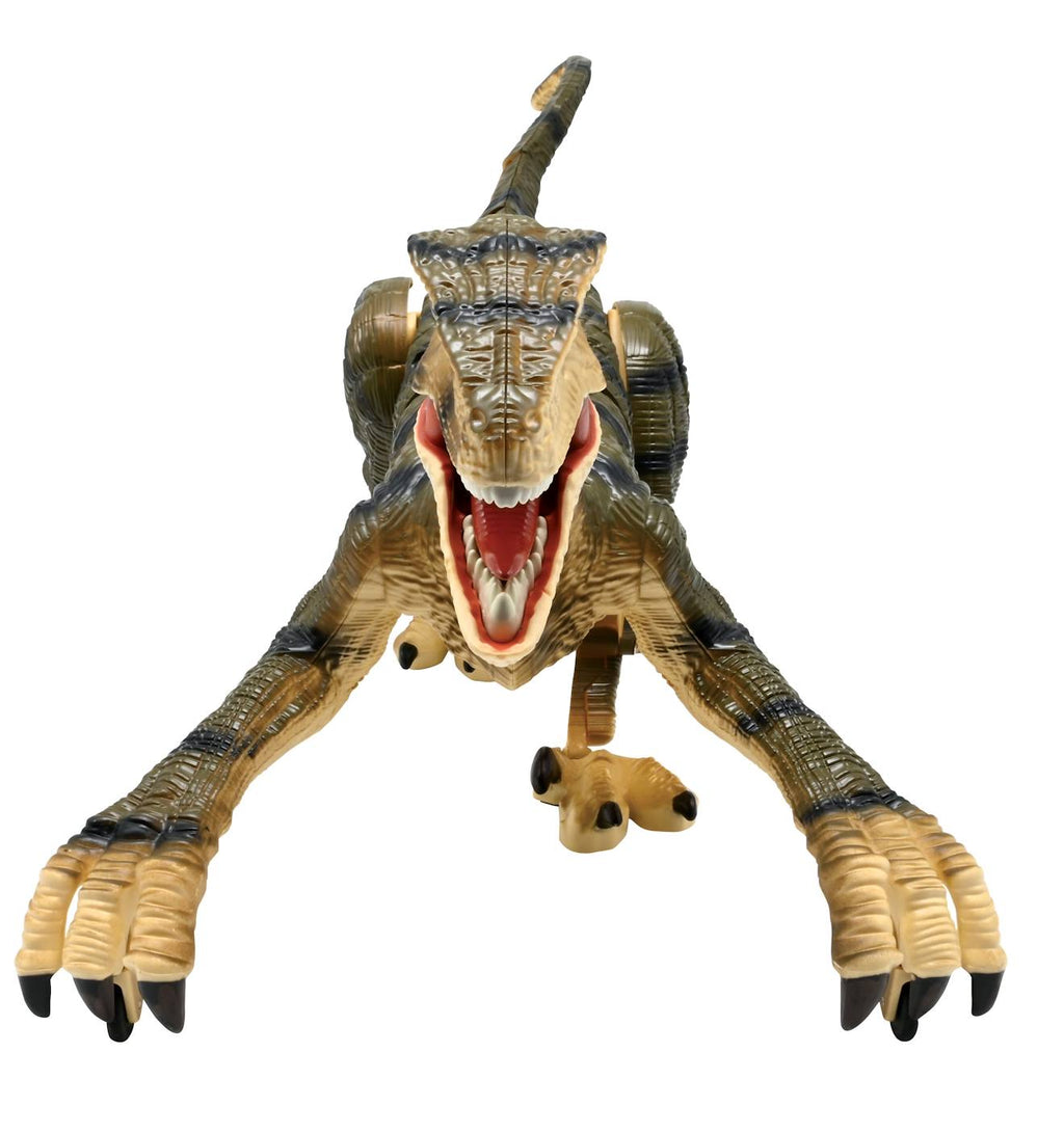 Dinosaure velociraptor télécommandé beige