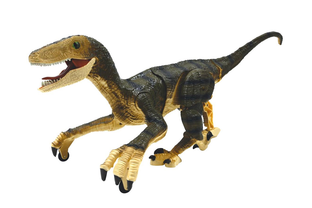 Dinosaure velociraptor télécommandé beige