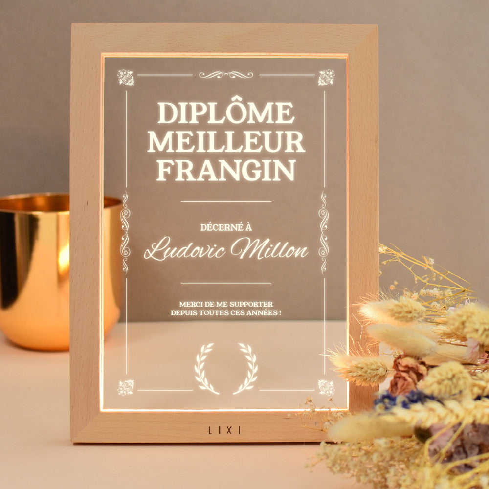 Diplôme Lumineux Lixi à Personnaliser - Lampe Personnalisée