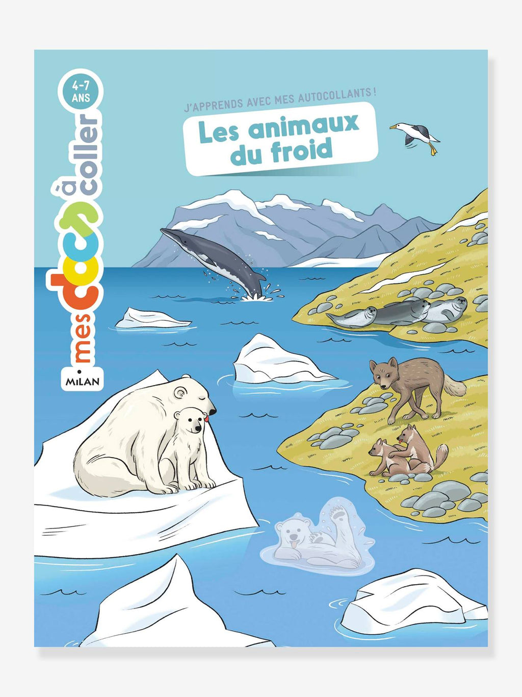 Docs à coller - les animaux du froid milan blanc