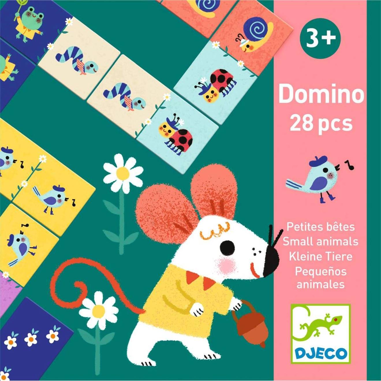 Domino petites bêtes multicolore