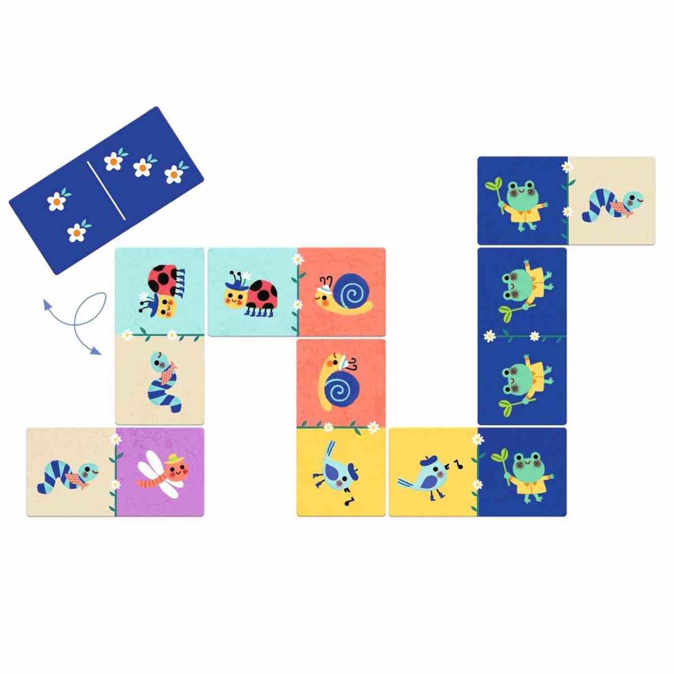Domino petites bêtes multicolore