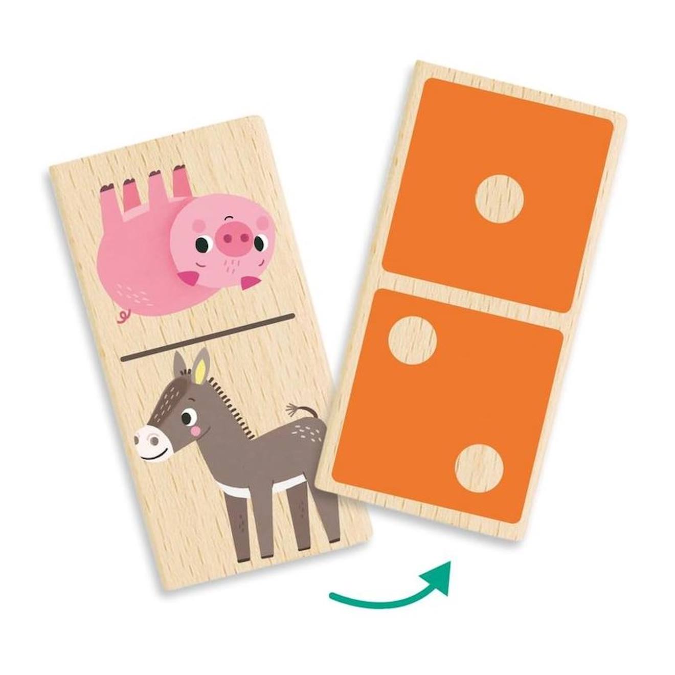 Dominos en bois ferme beige