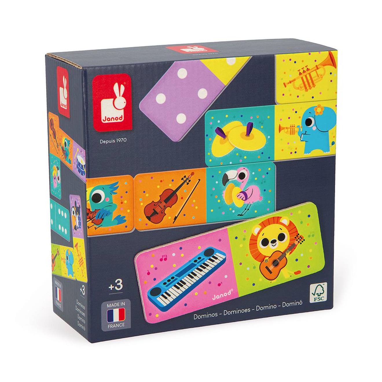 Dominos instruments de musique en carton FSC multicolore