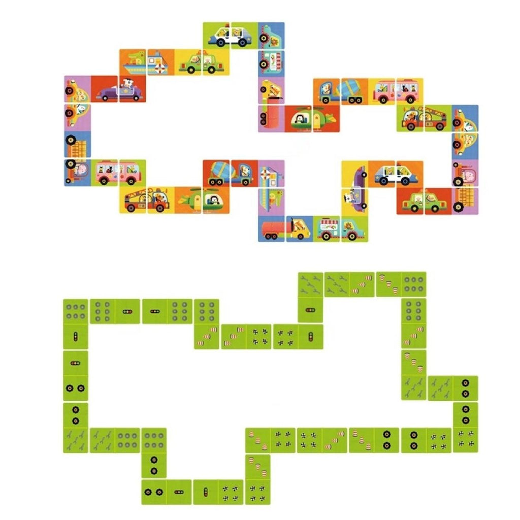 Dominos réversibles véhicules vert