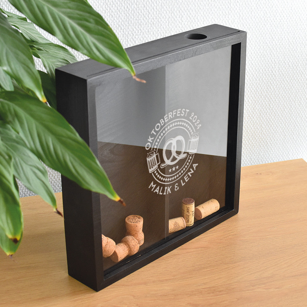 Double Collecteur de Capsules Oktoberfest Hêtre à Personnaliser - Collecteur de Bouchons