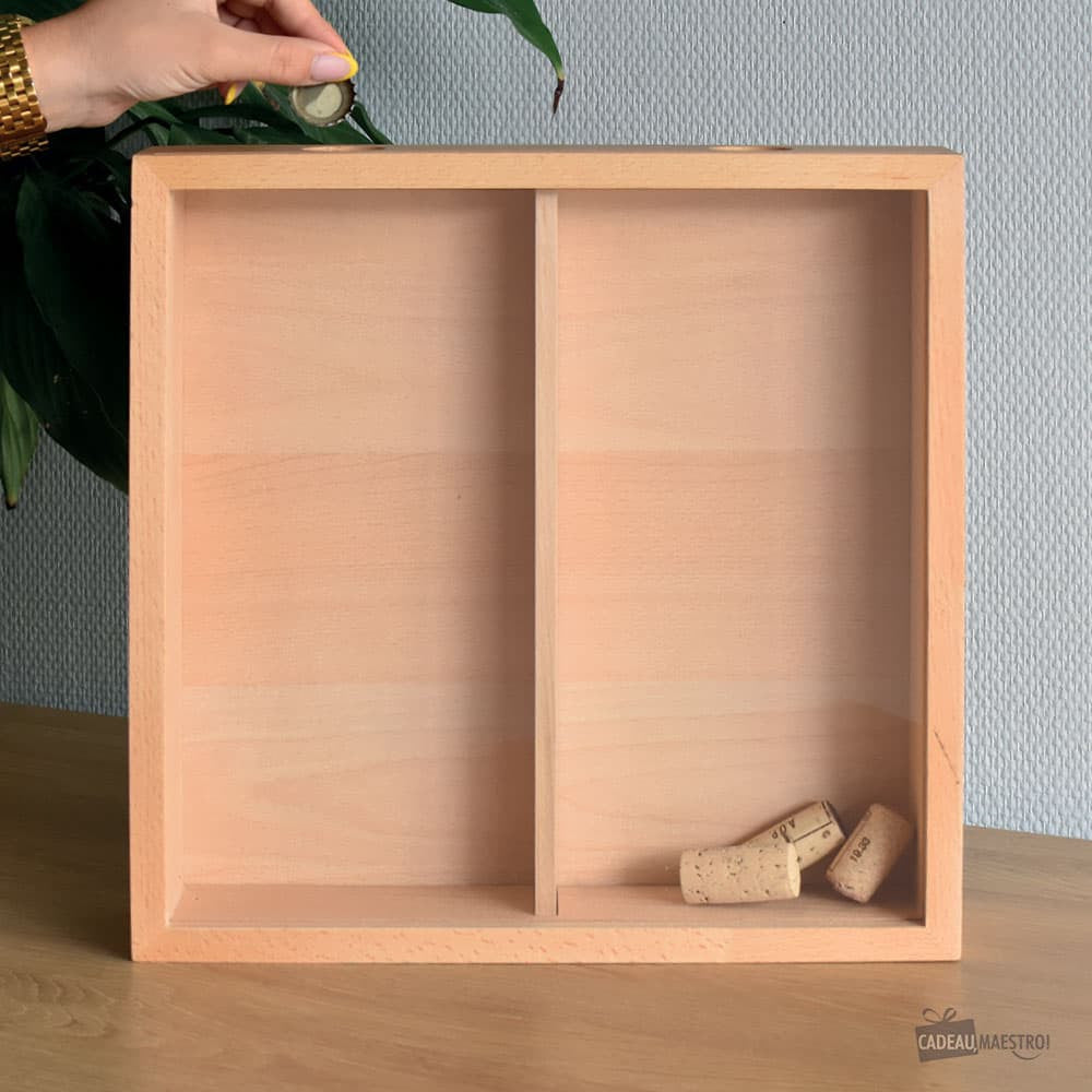 Double Collecteur de Capsules et Bouchons en Hêtre - Collecteur de Bouchons