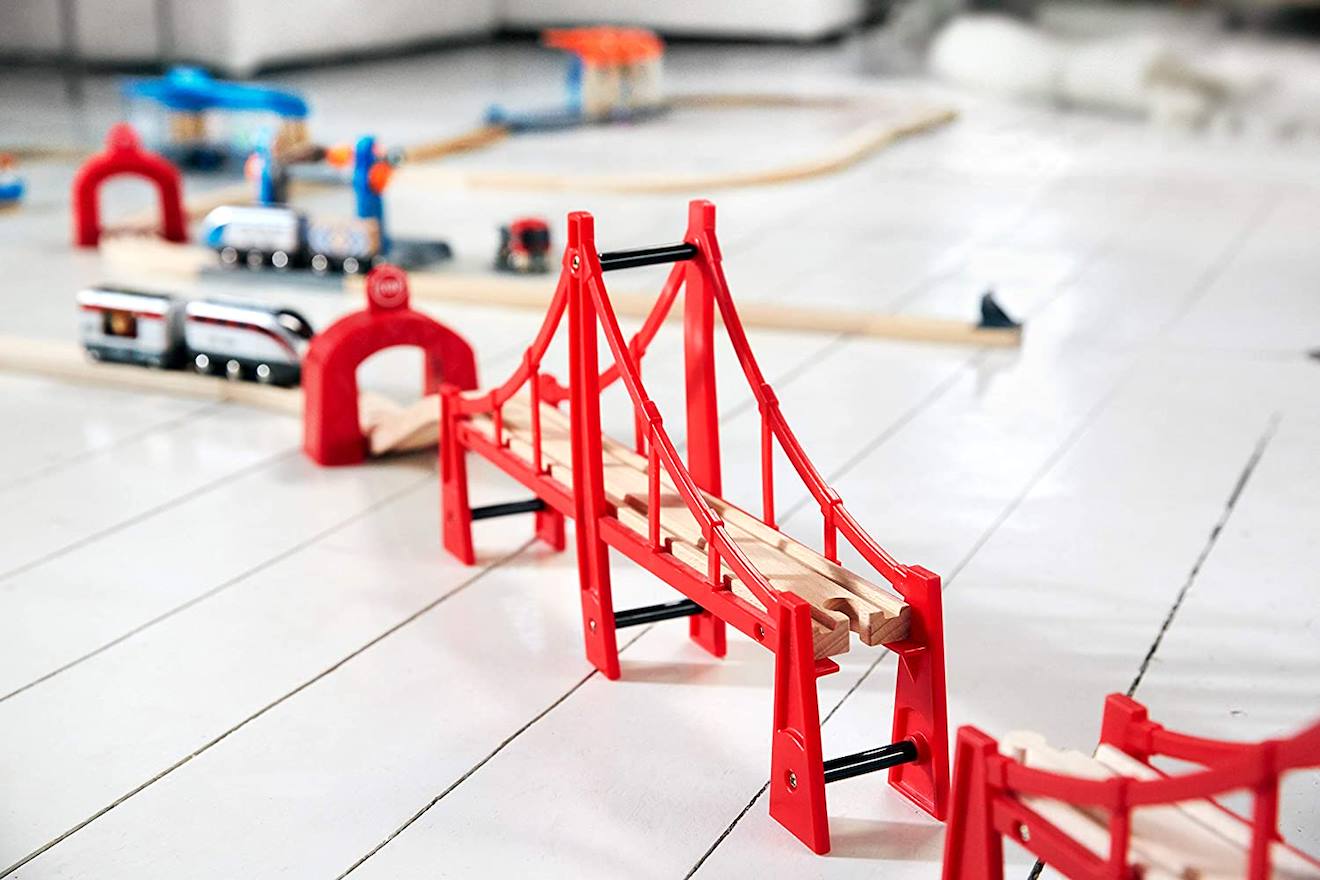 Double pont suspendu rouge