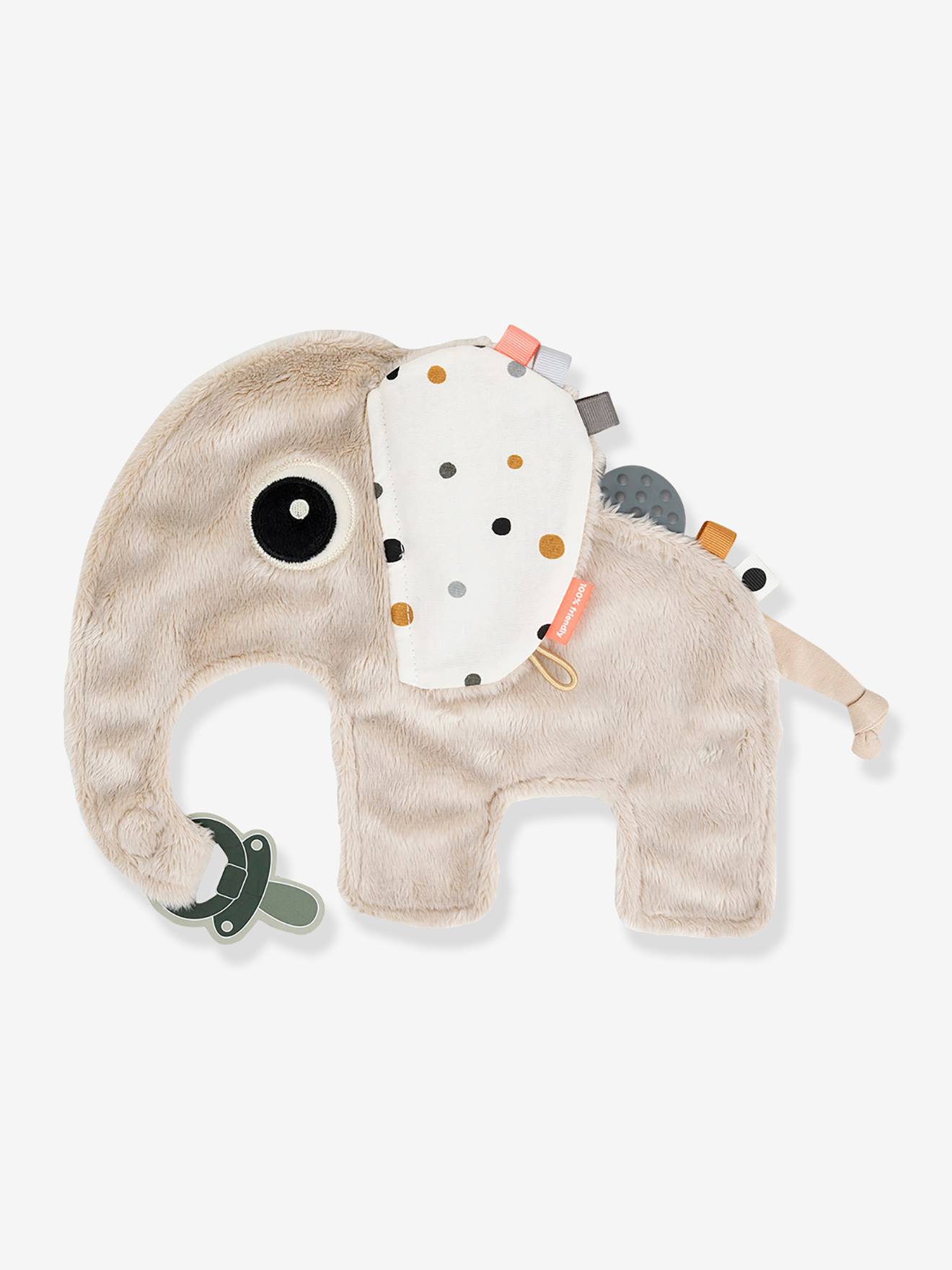 Doudou attache-sucette elphee sable