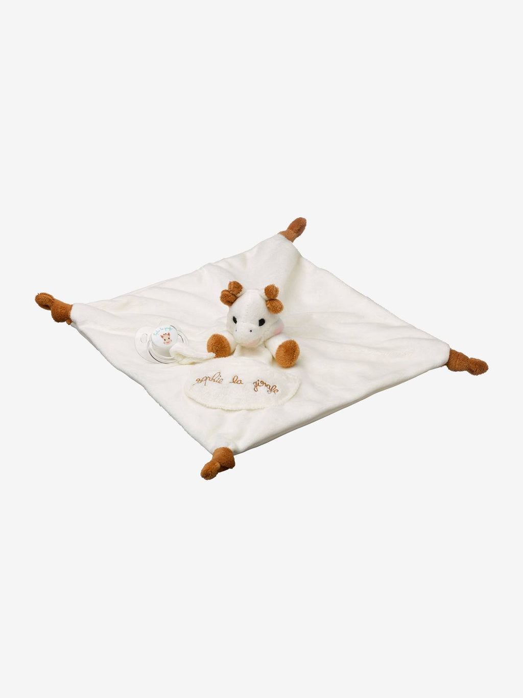 Doudou avec attache sucette Sophie la Girafe vulli beige