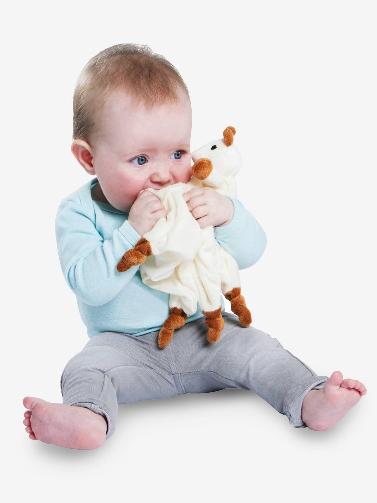 Doudou avec attache sucette Sophie la Girafe vulli beige