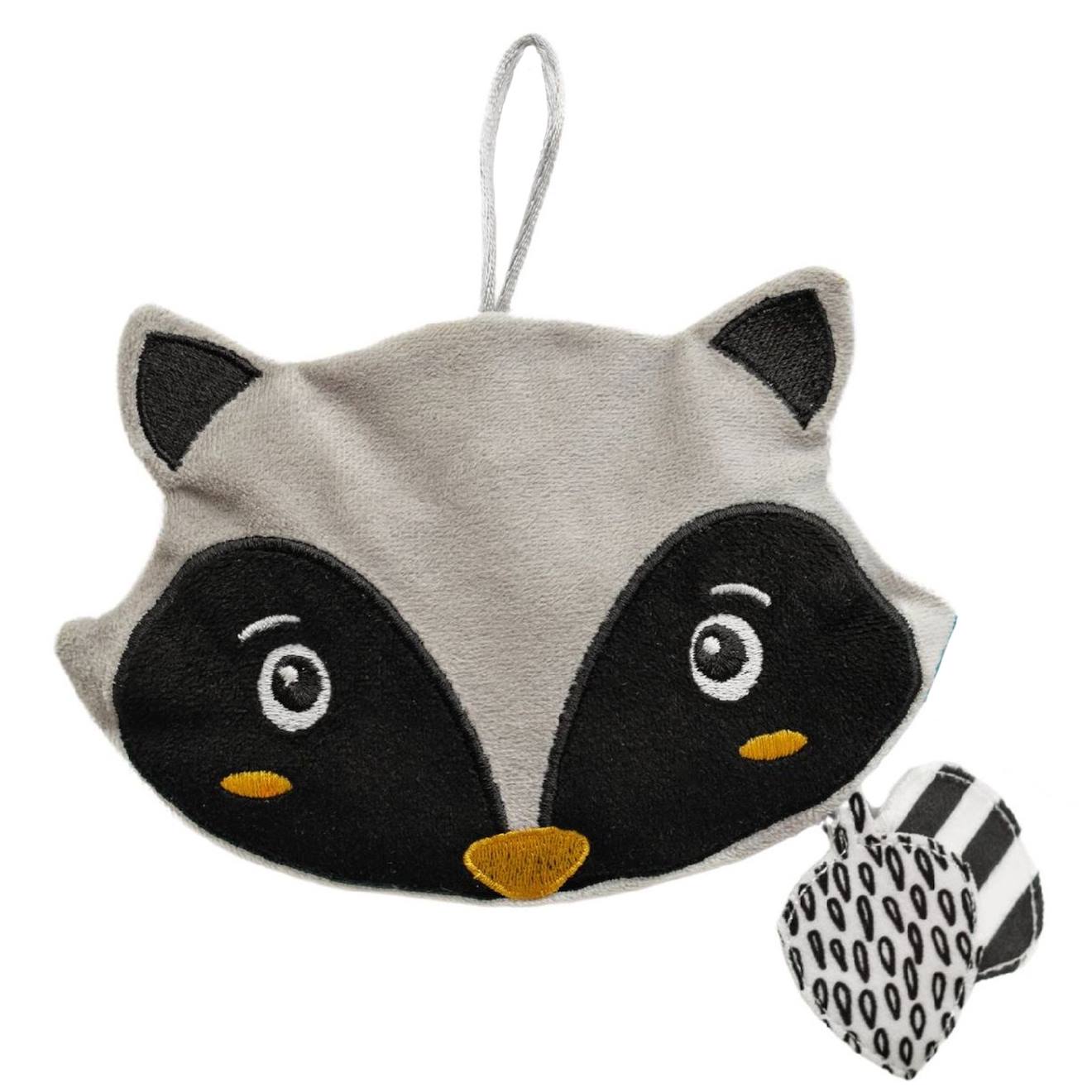 Doudou bouillotte chaud et froid avec noyaux de cerise raton gris