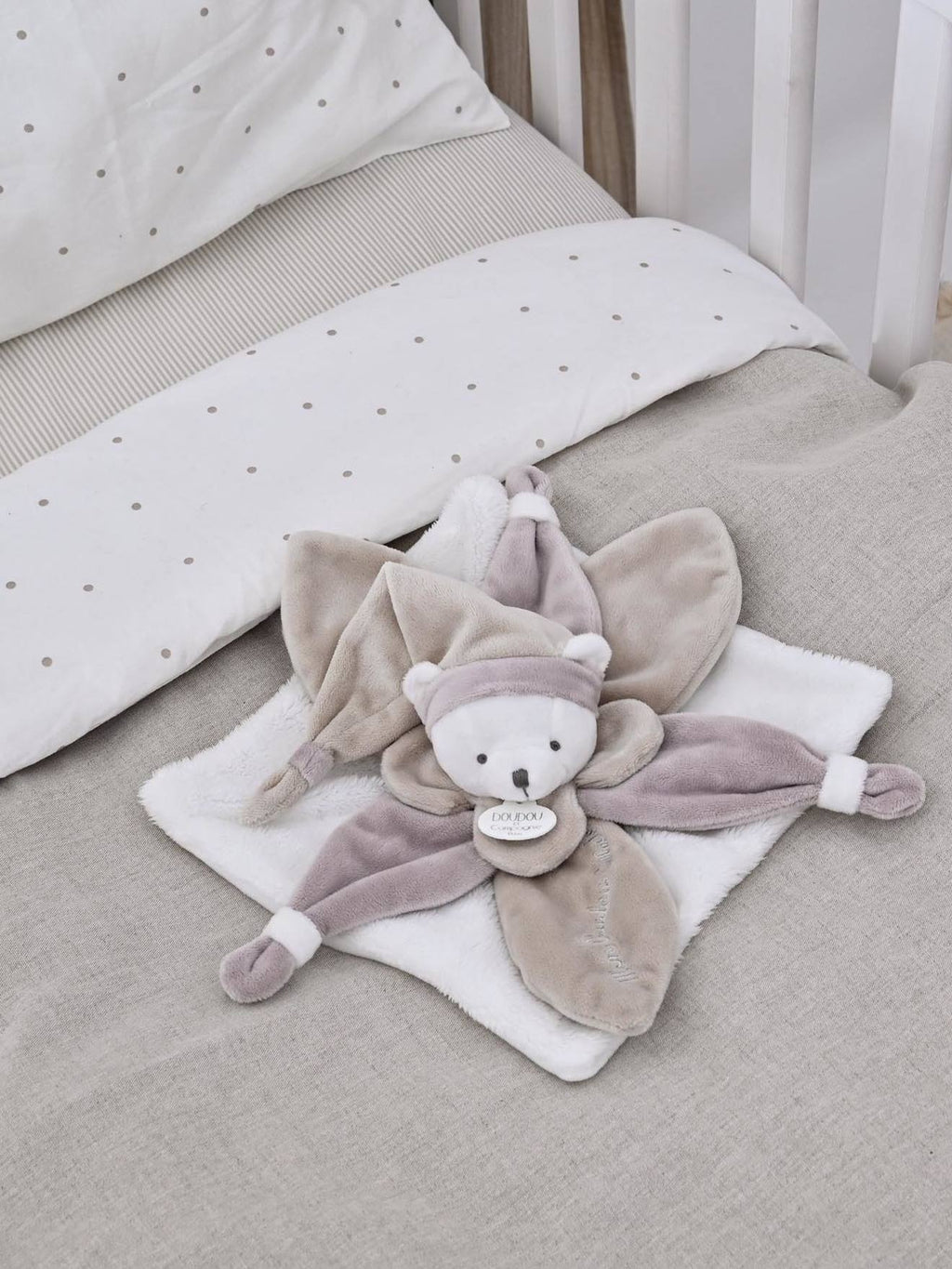 Doudou carré ours 24cm collector taupe