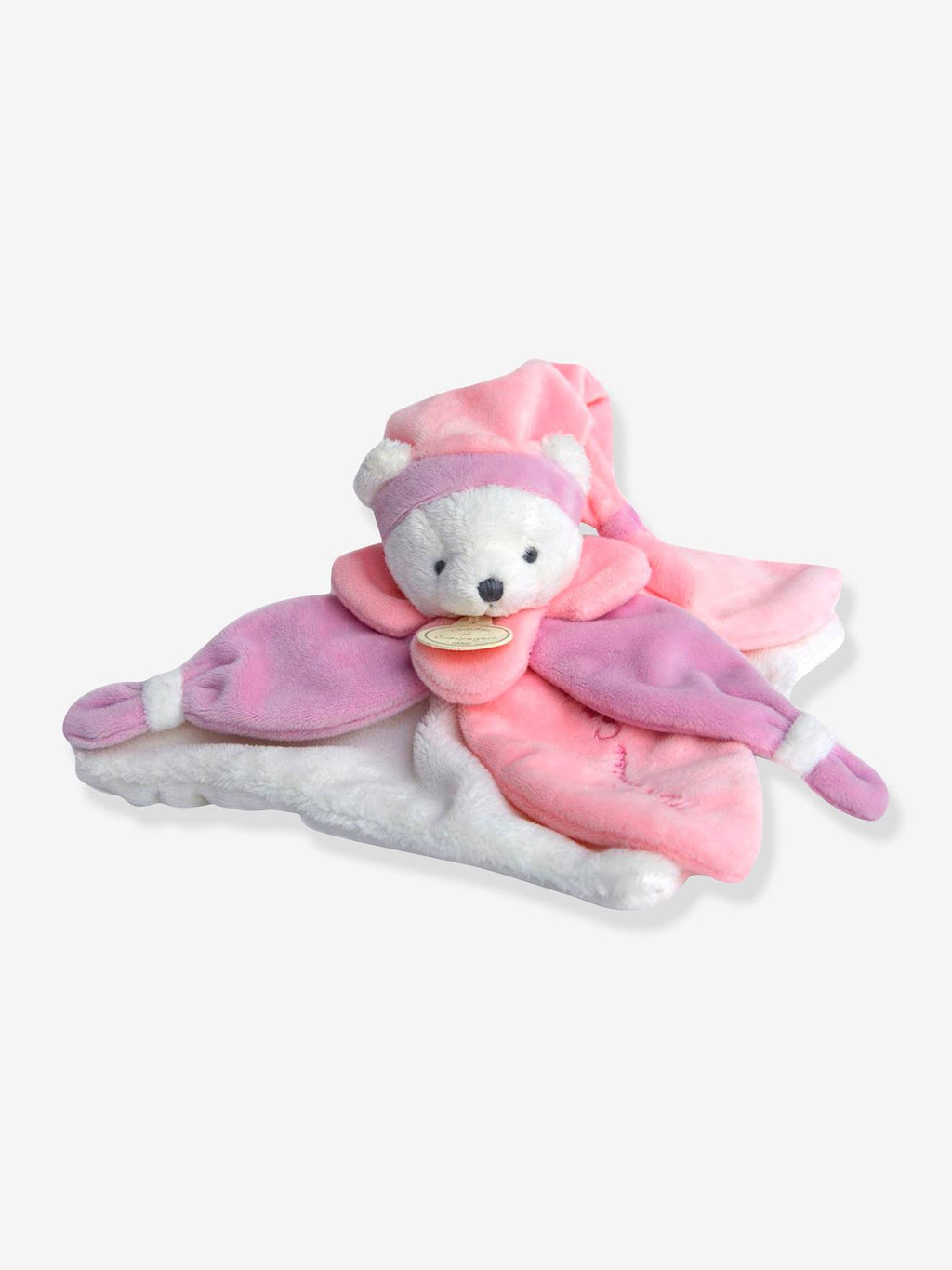 Doudou carré ours 24cm collector rose