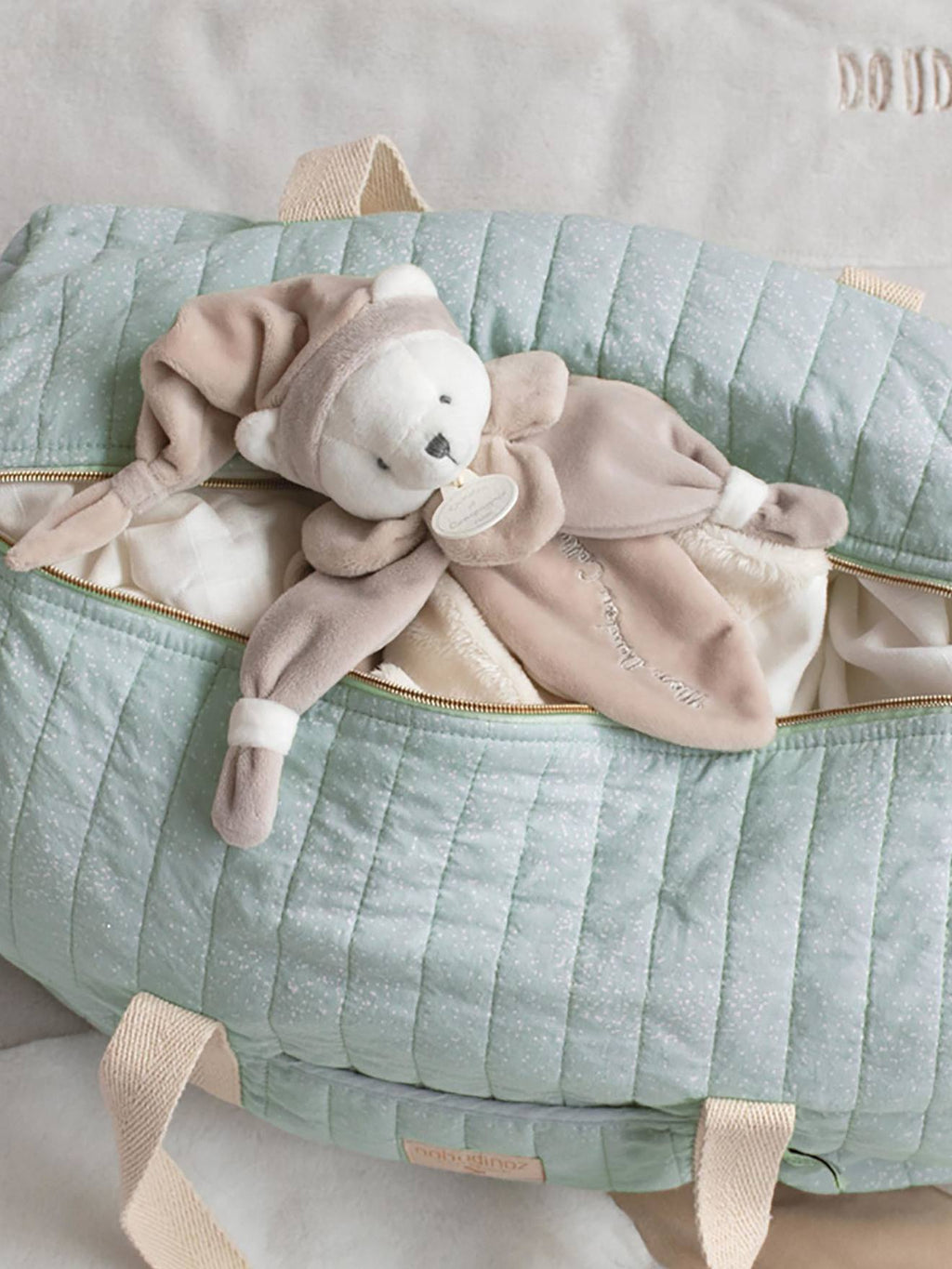 Doudou carré ours 24cm collector taupe