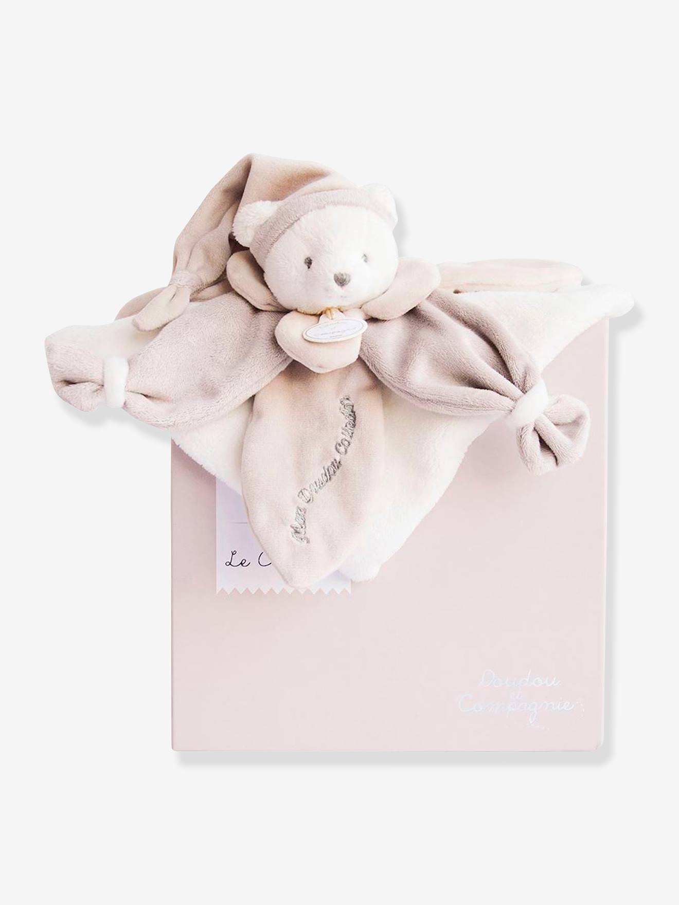 Doudou carré ours 24cm collector taupe