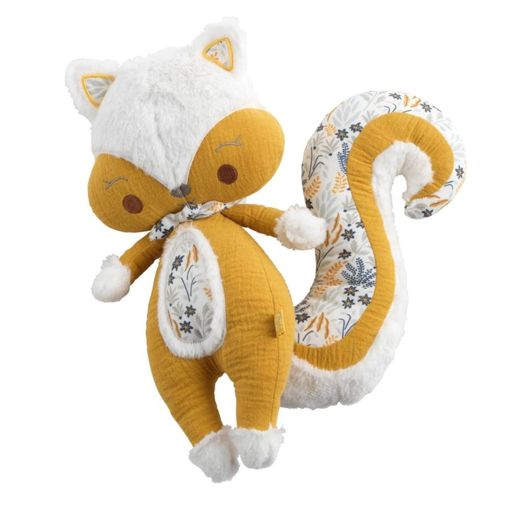 Doudou écureuil en velours - promenons nous jaune foncé