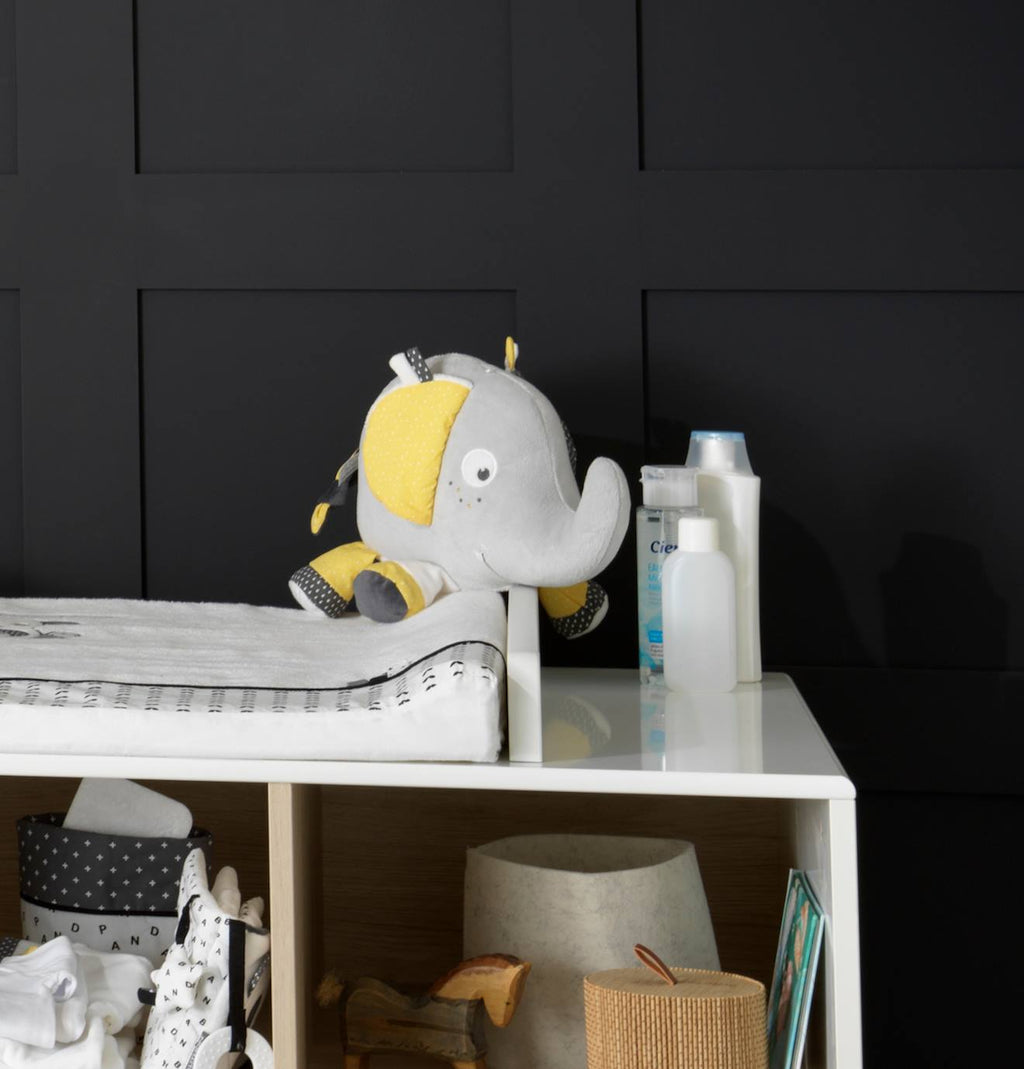 Doudou eléphant en velours - babyfan gris clair