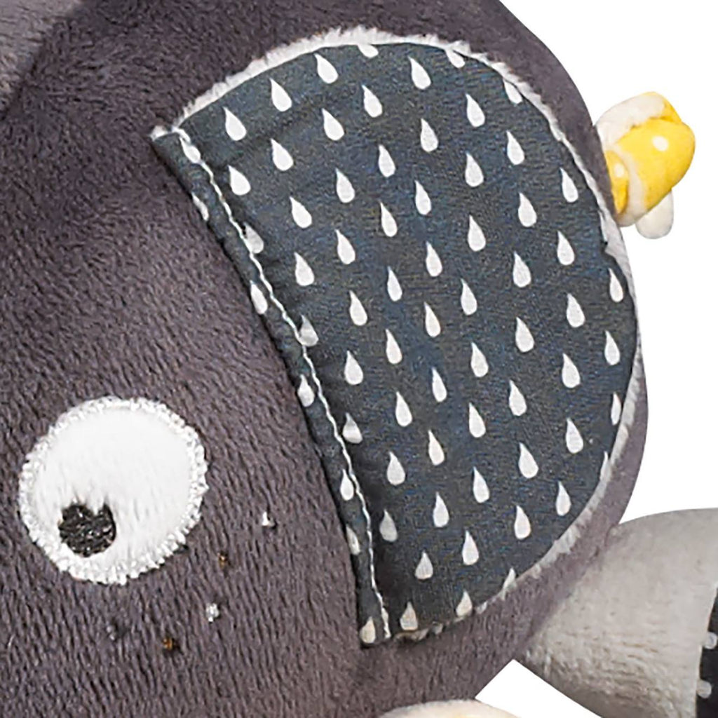 Doudou eléphant en velours - babyfan gris foncé